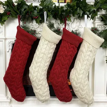 

Christmas Tree Hanging Party Tree Xmas Decor Santa Stocking Sock Gift Candy Bags Lovely Gift Bag for Children Fireplace Tree
