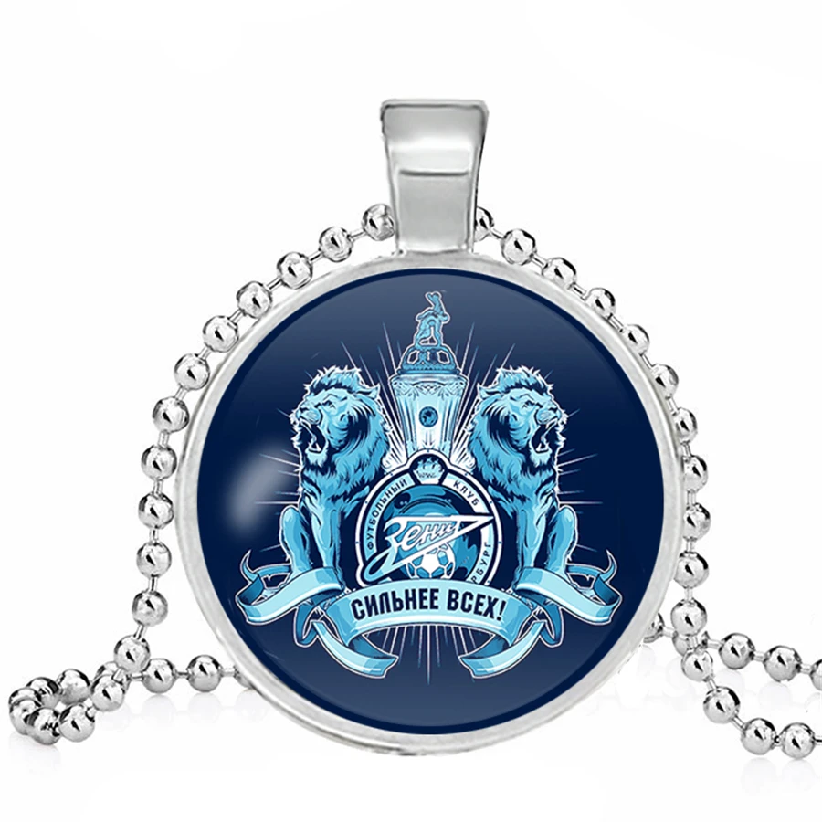Индивидуальные FC Zenit Святой держатель ожерелье футбольный клуб 25 мм стекло кабошон лиг логотип футбольный клуб ожерелье для поклонников