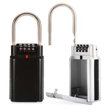 

Key Storage Box Lock Keyed Padlock Anti-rust Zinc Alloy with 4 Digit Combination Password Door Lock for Home Outdoor Safe YSH03