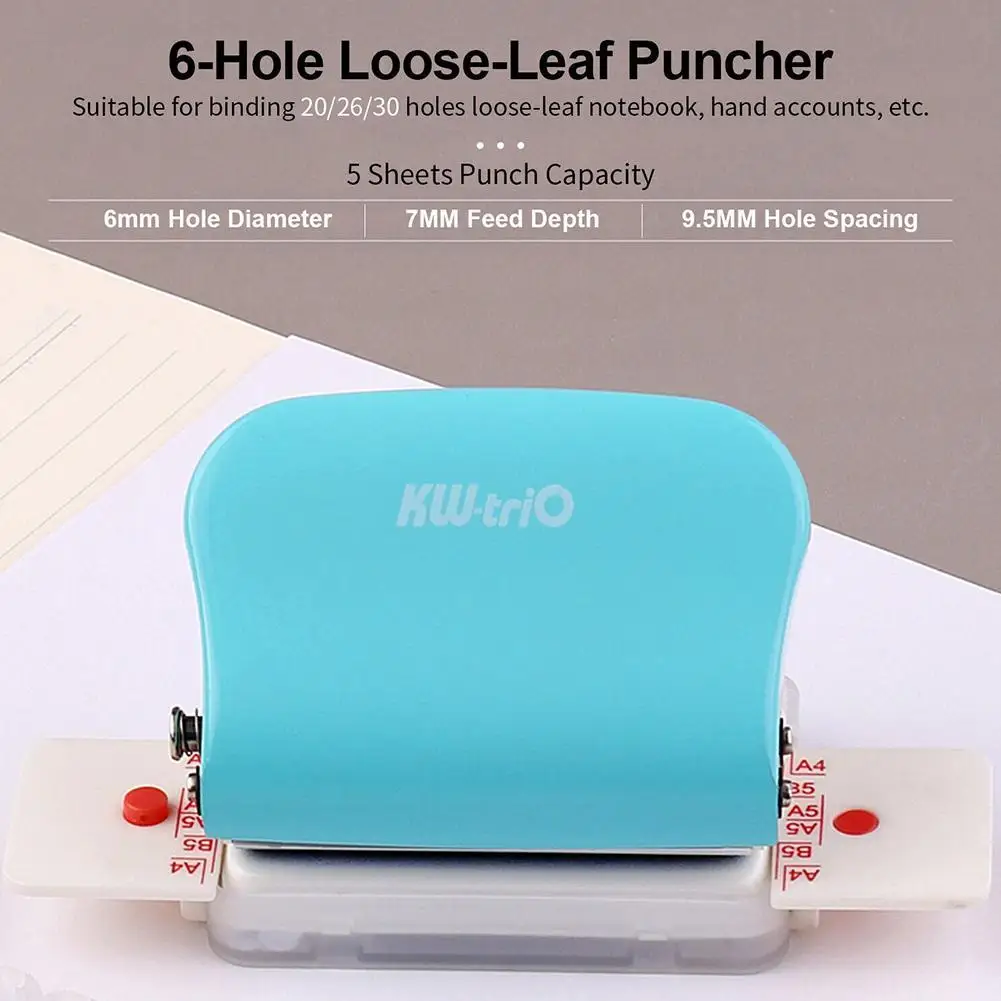 

6 Holes Hole Puncher Diy A4 A5 B5 Loose Leaf Paper Hole Punch Planner Scrapbooking Paper Binding Standard Hole Punch Machine