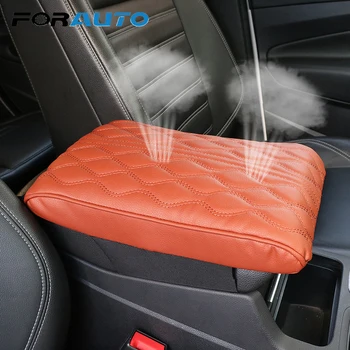 

FORAUTO Car Armrest Mat Center Console Arm Rest Protection Cushion Hand Supports PU Leather Auto Armrests Storage Box Cover Pad