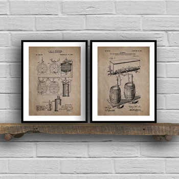 

Vintage Beer Patent Poster Beer Brewing Prints Beer Processing Hop Botanical Art Pictures Canvas Painting Bar Pub Wall Decor