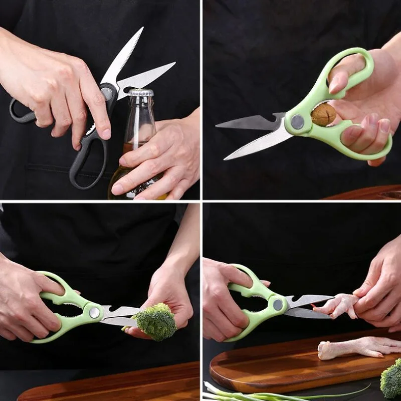 

Кухонные ножницы из нержавеющей стали, бытовые ножницы для овощей, мяса, пищи, открывалка для бутылок, взрывная гайка