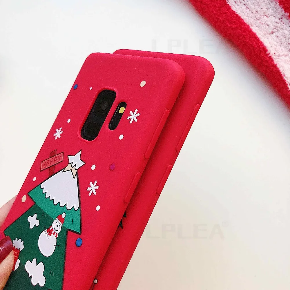 Одежда для сна из хлопка с рождественскими рисунками чехол для samsung Galaxy A50 A70 S8 S9 плюс S10 Note 8, 9, 10, плюс A10 A20 A30 A40 Санта Клаус Мягкая обложка