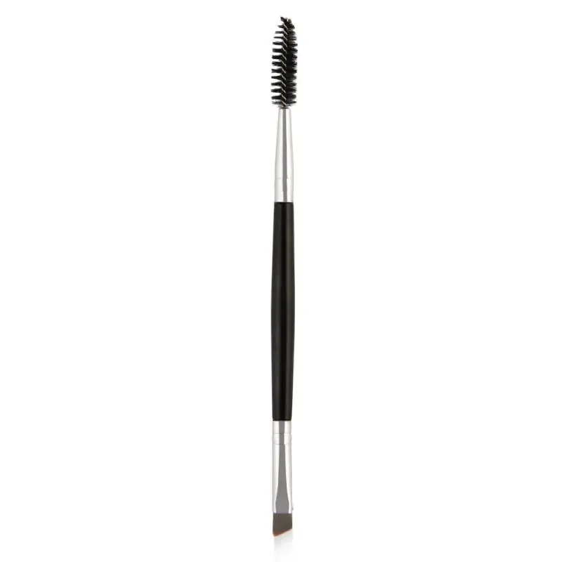 04 Black Silver Профессиональная 2 в 1 коническая кисточка для бровей двуглавая наклонная кисть для бровей ресницы бигуди инструмент для объема maquiagem TSLM2 - Handle Color: 04 Black Silver