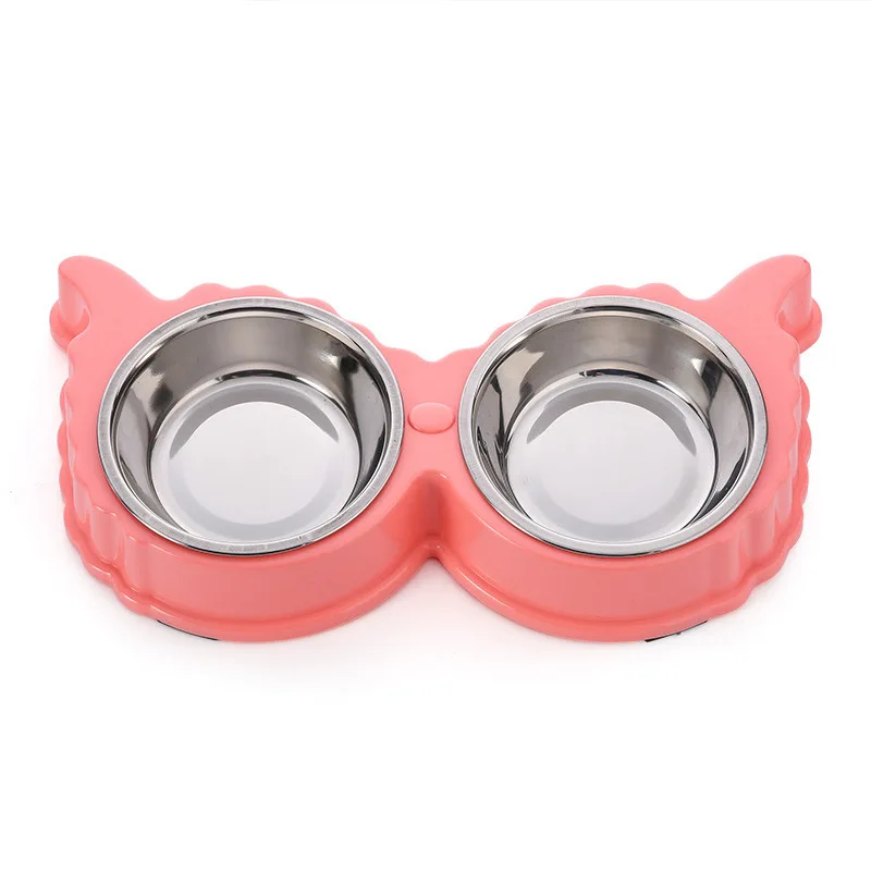 

Dog Tableware Stainless Steel Double Bowl Sheep Sheep Modeling Dog Bowl Plastic Stainless Steel Pet Dog Tableware