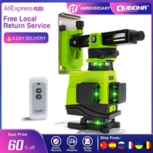 Clubiona 4D noyau Laser allemand sol et plafond lignes vertes télécommande niveau Laser avec batterie Li-ion 5000mah
