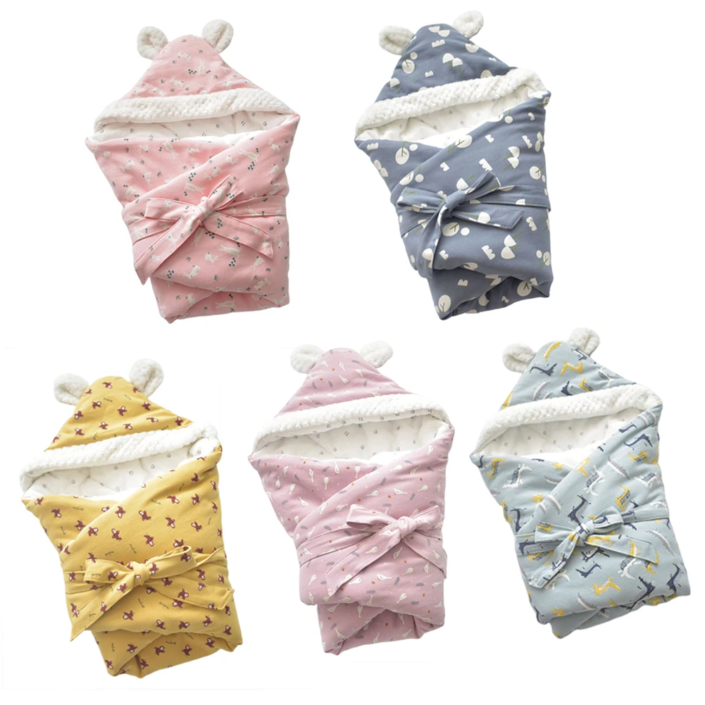 Детский мягкий теплый конверт-конверт для новорожденных, Хлопковое одеяло с рисунком для маленьких мальчиков и девочек, спальный мешок