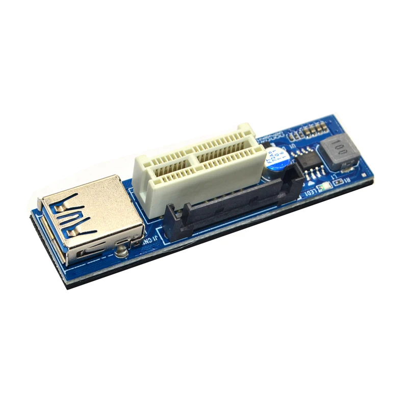 PCI-E X1 удлинитель PCI Express USB 3,0 адаптер Raiser PCIE 1X Riser Card USB 3,0 PCI-E SATA PCI E Riser PCI Express X1 в X1 слот