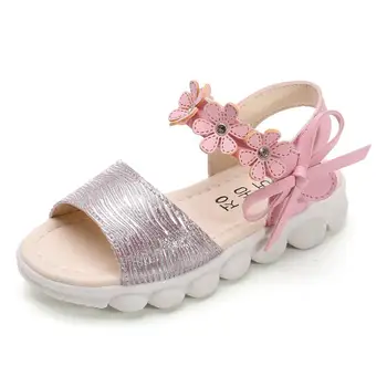 

Summer Sandals Girls New Children Shoes Fashion Korean Flower Bow Sequins Girls Princess Shoes Sandals Beach Shoes Baby