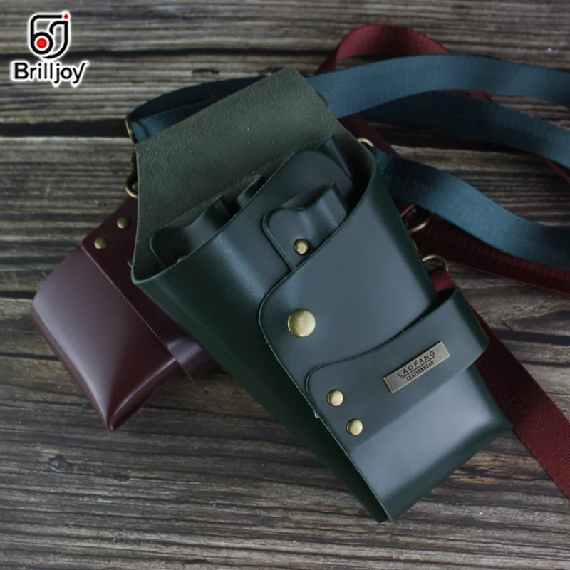 Brilljoy New Hair Scissors Comb Bags PU Leather Barber Scissor Storage Bag Waist Scissor Bag Barber Waist Bags Hair