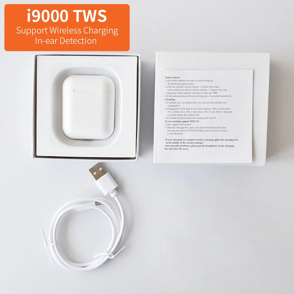Обновление i9000 беспроводные наушники изменение имени TWS обнаружения умный датчик i500 gps Bluetooth 5,0 стерео наушники Air 2 - Цвет: ONY-I9000
