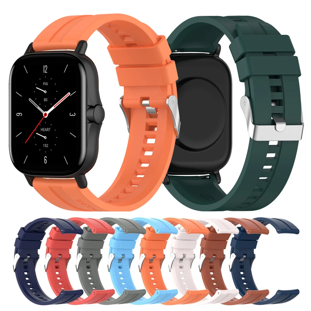 

For Amazfit GTS 2 Mini/2e/Bip Lite/S/U Pro/GTR/2/Stratos Watch Strap For Huami Amazfit GTS 2 Smart Silicone Wrist Band Bracelet