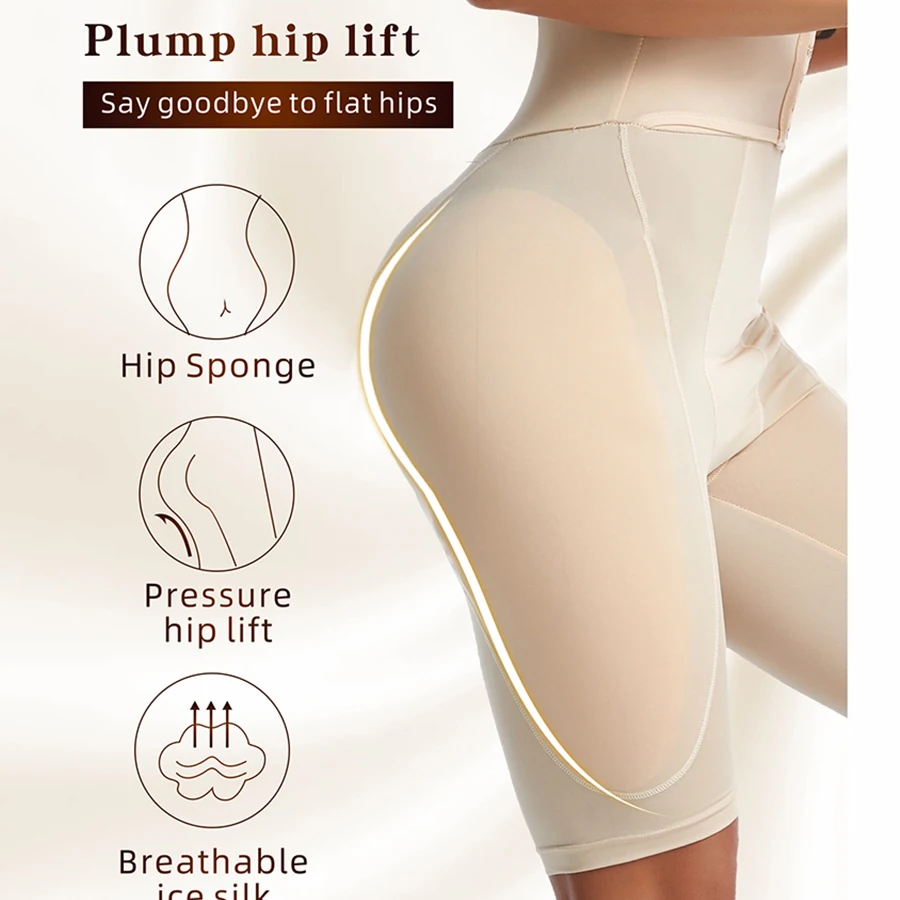 Sexy Big Ass Hip Enhancer Padded Fake Butt Lifter Body Shaper with HookS High Waist Trainer Slimming Tummy Control Panties S-6XL