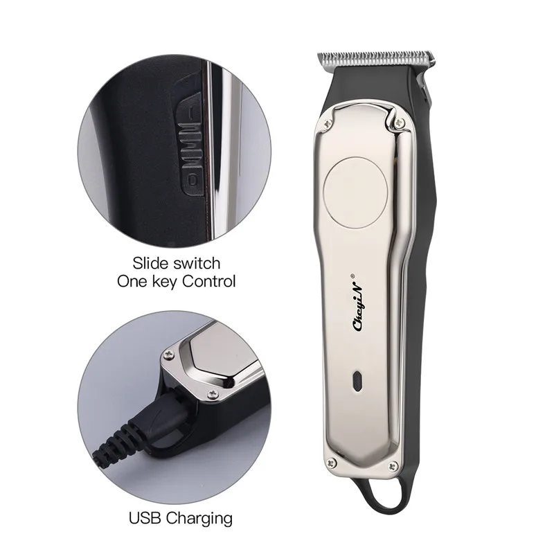Poderoso sem Fio Aparador de Cabelo Máquina de Cortar Ckeyin Barbeiro Cortador Profissional Cabelo Elétrico Recarregável Barbeador 7 Ckeyin barbeiro poderoso sem fio aparador de