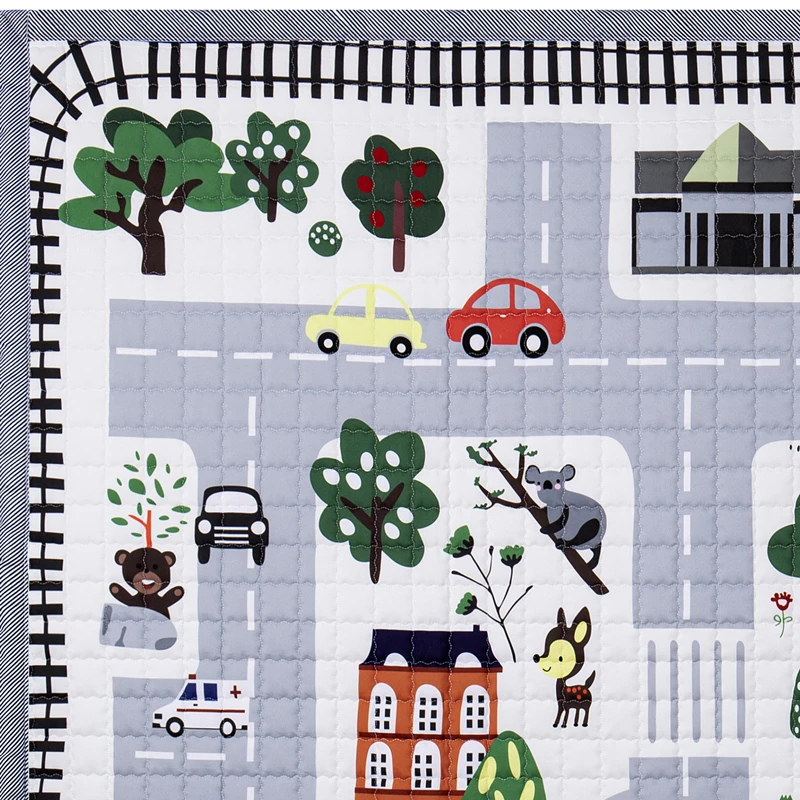 Детский коврик для игр с мультяшным рисунком антискользящее покрывало напольный