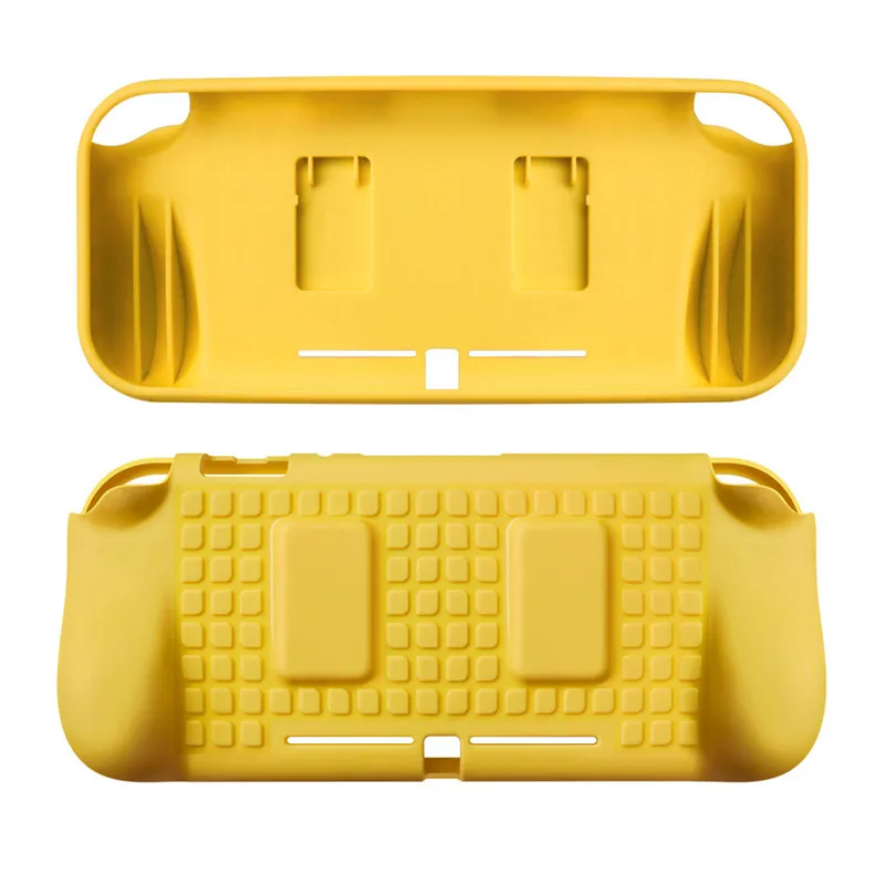Для Nintendo Switch Lite Mini чехол Защитная мягкая силиконовая рукоять из зернистой кожи крышка ручка держатель мини защитный чехол на заднюю панель из полиуретана - Цвет: Цвет: желтый