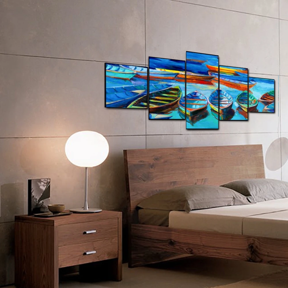 Canvas Art Oil Painting Moored boat Abstract Art Poster Picture Wall Decor Modern Home Decoration For Living room Office Canvas Art Oil Painting Moored boat Abstract Art Poster Picture Wall Decor Modern Home Decoration For Living room Office