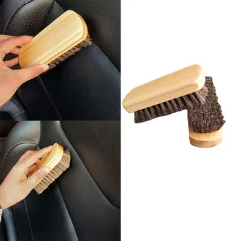 

Car Wash Brush Top Quality Mane Wood Detailing Cleaning Wash Handle Brushing Tools Auto Cleaning Car Interior Cleaning Brushes