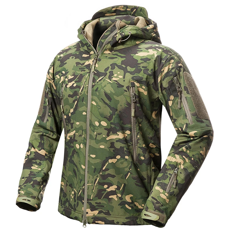 Günstig Neue Kleidung Herbst männer Military Camouflage Fleece Jacke Armee Taktische Kleidung Multicam Männlichen Camouflage Windjacken