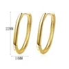 925 Sterling Silver Oval Hoop Earrings for Women Gold Retro Elegant Geometric Earrings Jewelry S-E1372 ► Photo 2/6