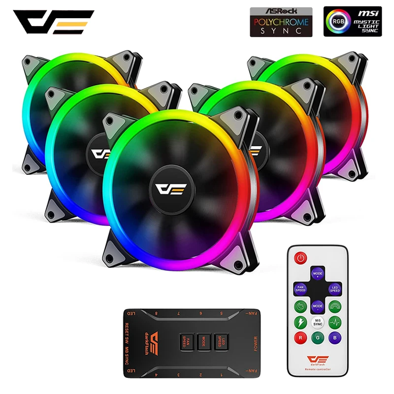 Aigo 120mm Rgb Fan Addressable Argb Asus Aura Sync Dr12 Pro Pc Case Fan Computer Case Quiet Pc Cooling Fans With Control Hub - Fans & - AliExpress