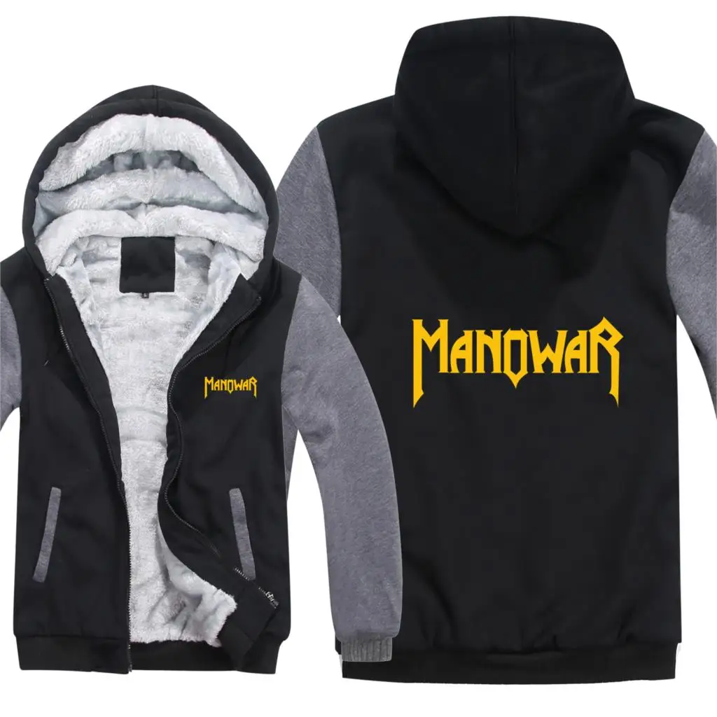 Manowar толстовки для мужчин повседневное пальто шерстяной Лайнер Куртка рок-ролл Группа Manowar кофты Мужской пуловер HS-082