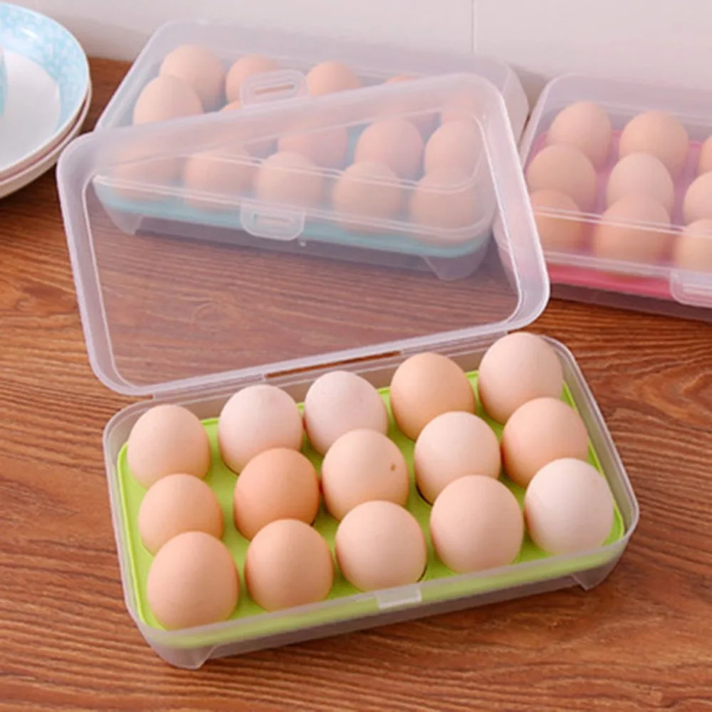 15 Grids Eggs Storage Box Portable Egg Container Fresh Egg Carrier Case 0U