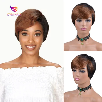 

Ombre Human Hair Wig With Bangs Brazilian Short Bob Wigs Human Hair Cheap Remy Short Human Hair Wigs For Black Women