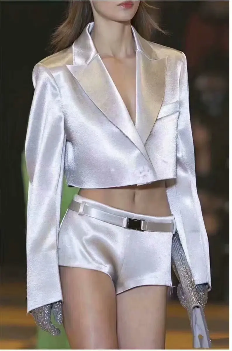 

Europe And America 2019 Autumn New Style Small Short Suit Fur Trim Loose-Fit Short Coat E4-0234