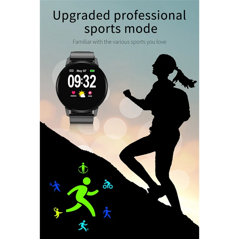 S01 Bluetooth Smart Watch Fashion Blood Pressure Oxygen Heart Rate Monitor Smartwatch For Android Ios Phone(Gold + Pink)