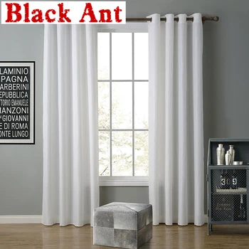 

American Style Solid Blackout Curtain for Living Room White Curtain for Bedroom Drape Blinds Grommet Top Custom Made T&092#40