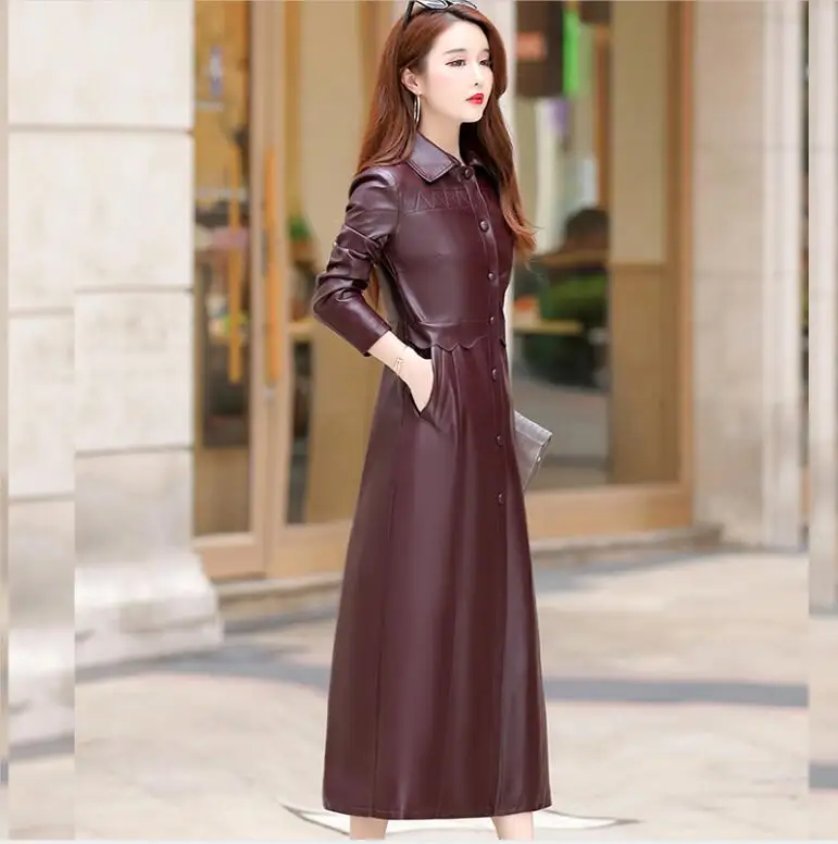 New Plus Size 3XL 4XL X-Long Women's Leather Jacket Autumn Leather Jacket Women Leather Coat Outerwear Female Jacket