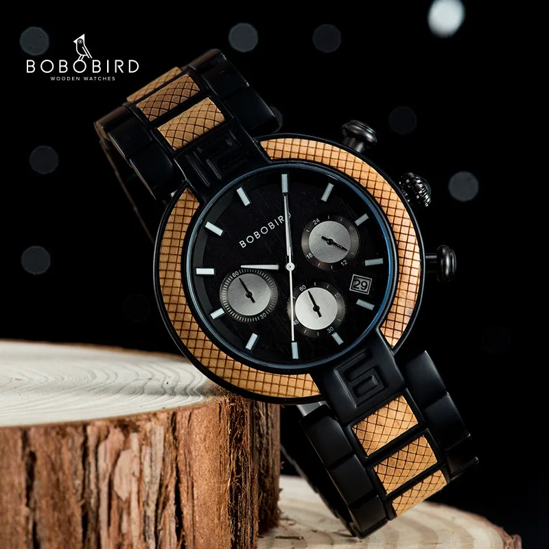 Wooden Watch Montre Bobo Bird Homme BOBOBIRD Luxury Watch Men