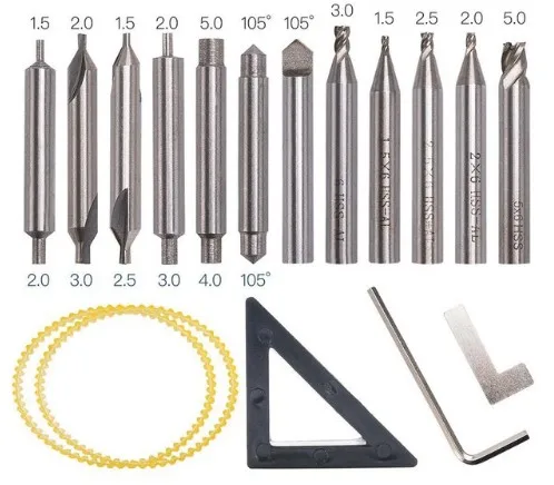Universal HSS Belt Wrench Tracer Dimple Drill Bit probe Repair Kit For Vertical Key Machine Milling cutter Full set accessori | Автомобили