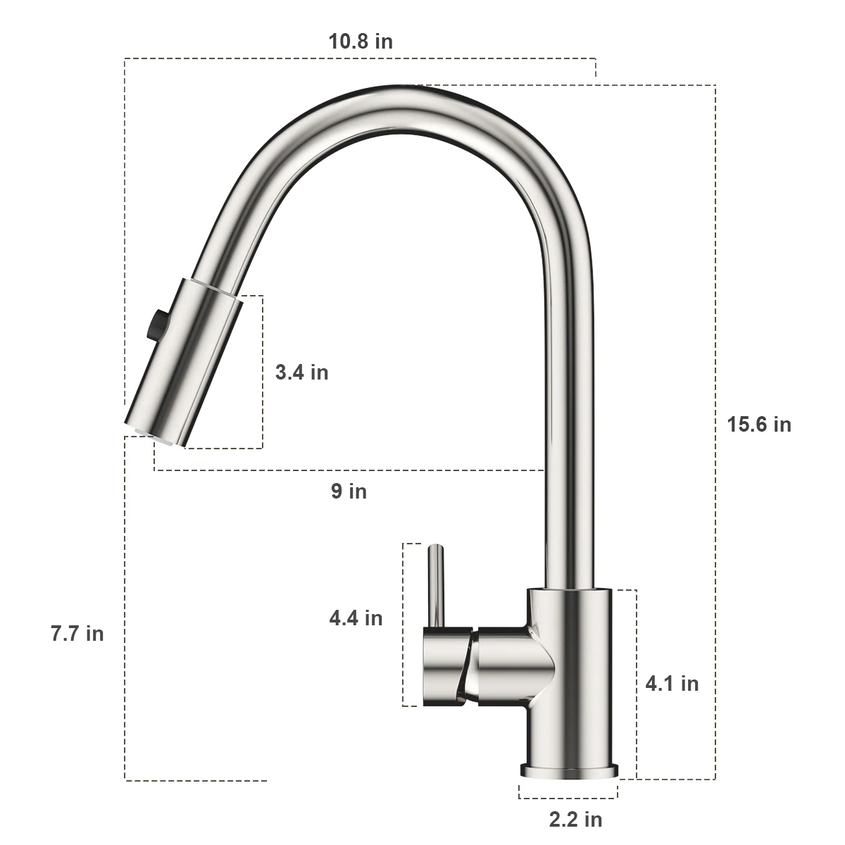 

2019 Pull-Down Sprayer Kitchen Faucet Tap With 360 Degree Swivel Brass Spout Rotate Faucet Nozzle Tap Kitchen Faucet Accessories
