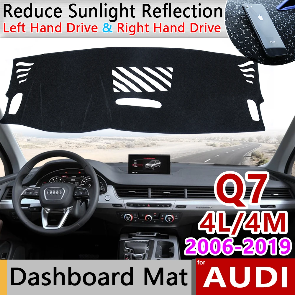 for Audi Q7 2006~2019 4L 4M Anti-Slip Mat Dashboard Cover Pad Sunshade Dashmat Carpet Anti-UV Protect Car Accessories S-Line Rug