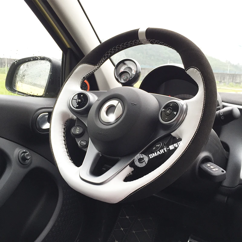 Чехол на руль DIY для smart 453 fortwo forfour очень мягкая коса аксессуары интерьера|Чехлы
