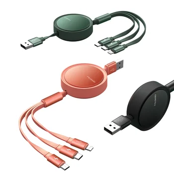 

MCDODO 3 in 1 Micro USB Type C Cable 3A Fast Charging Android Mobile Phone Retractable Charger For iPhone 11 pro Xs Max Xr X 8 7
