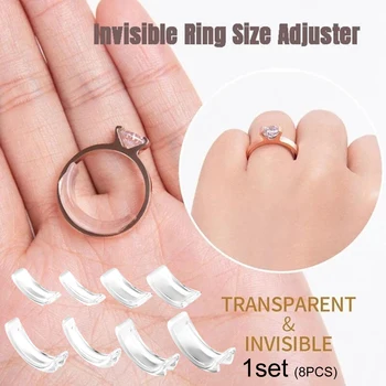 

1/2/5Set Ring Re-sizer 8 Sizes Transparent Re-sizer for Prevents Ring From Sliding Off LXH