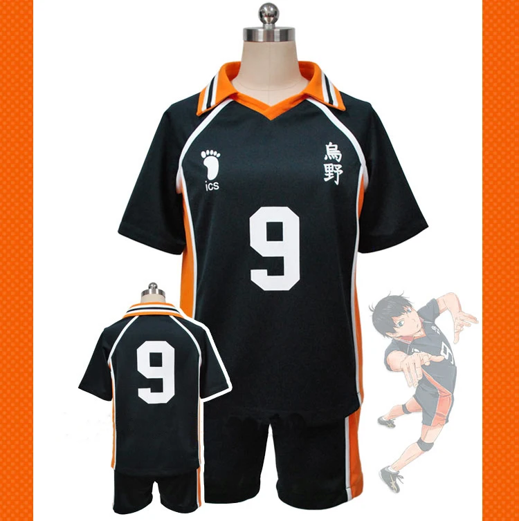 Camiseta Premium Uniforme Karasuno Número 9 Anime Haikyuu