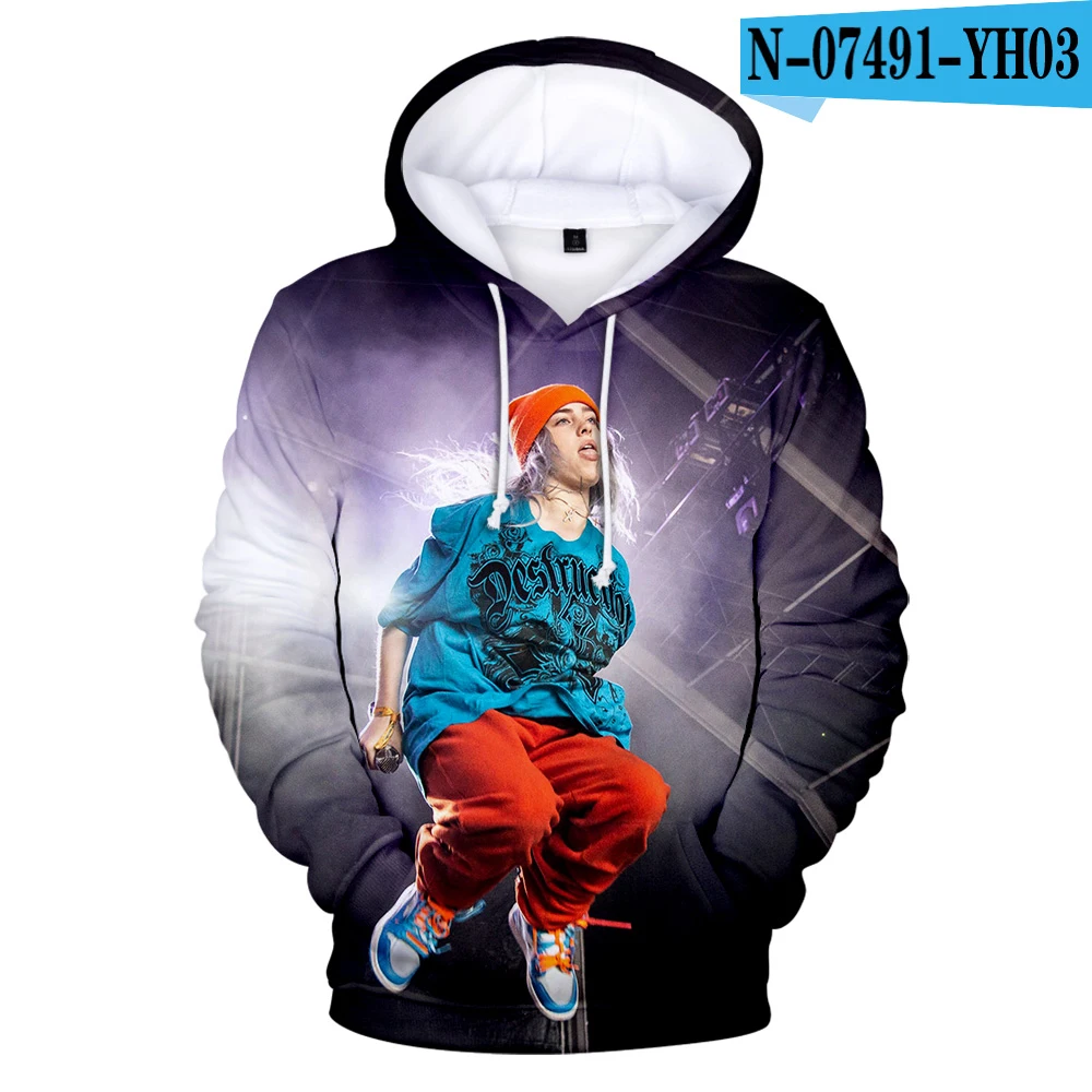 3D Новое поступление, худи Billie Eilish новые модные толстовки с капюшоном для мужчин и женщин популярные осенне-весенние пуловеры с капюшоном для мальчиков и девочек - Цвет: 3D