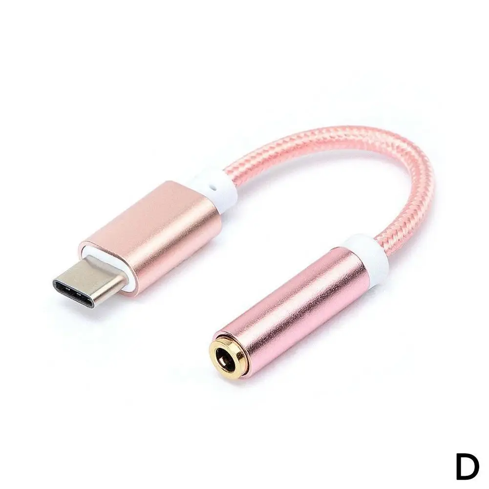 Type C 3,5 мм аудио разъем для наушников USB C до 3,5 мм AUX Наушники Плетеный Кабель-адаптер для huawei mate 20 P30 pro Xiaomi Mi 6 8 9