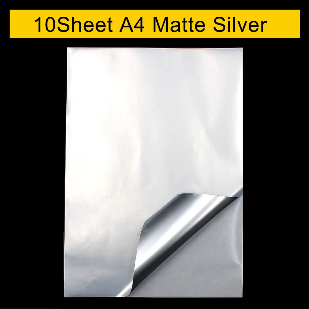 10 Sheets Matte Silver Printable Vinyl Sticker Paper Self Adhesive ...