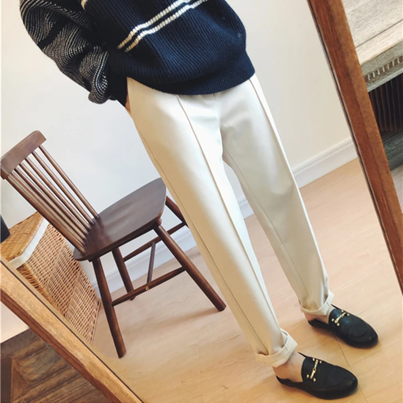 

Winter Thicken Women Warm Pencil Pants Wool Pants Female Autumn High Waist Slim Trousers