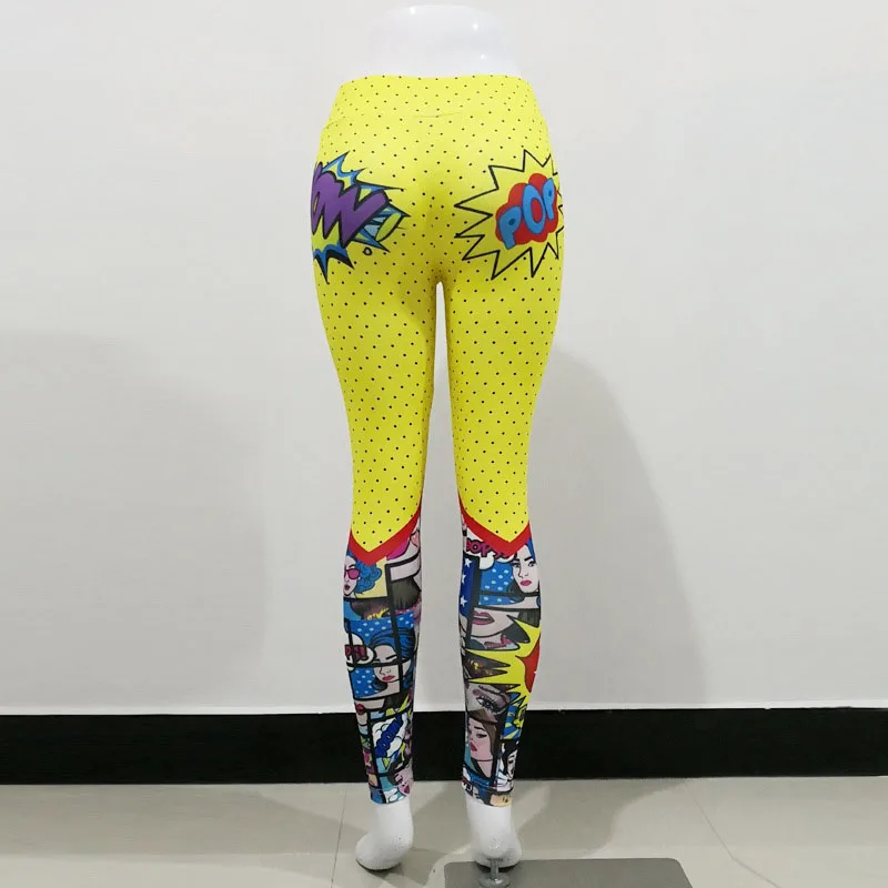 Nessaj Cartoon Leggings High Waist Printing Jegings Female Workout Spandex 17% Pants Push Up Fitness Leggins Funny Leggings tiktok leggings