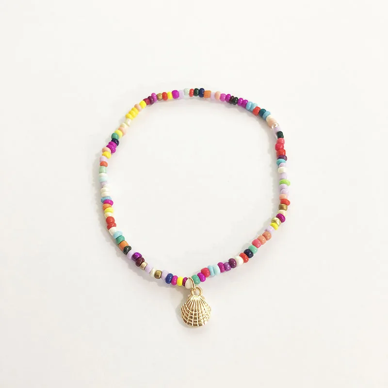 Boho Seashell ножной браслет на лодыжку Браслеты Красочные бисером ножные браслеты для женщин ноги браслет Летний пляж ноги ювелирные изделия