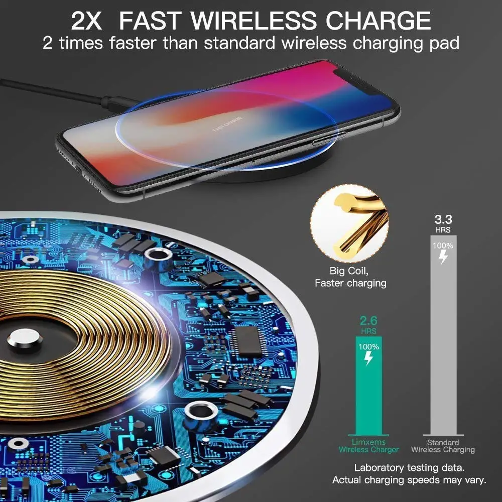 10 Вт QI Быстрое беспроводное быстрое зарядное устройство Usb QC 3 0 для iPhone 11 XS XR X 8 samsung