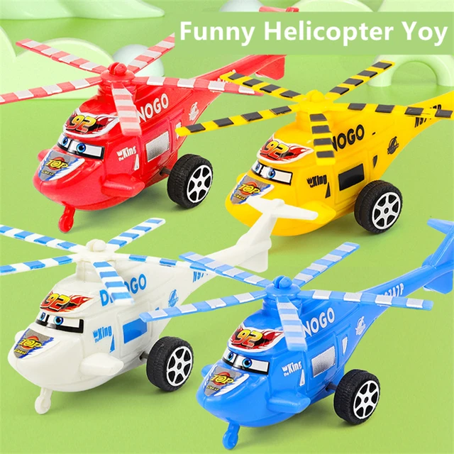 4PCS/Set Helicopter Toys Pull Back Children Plane Dolls Kids Plastic Random Aircraft Model Educational Airliner Toy Puzzle Gifts 3