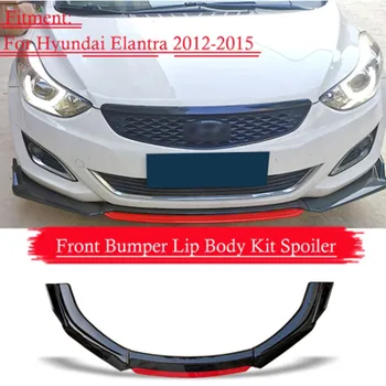 

Front Bumper Spoiler Protector Plate Lip Body Kit Carbon Surface Chin Shovel Contrast Color Design For Hyundai Elantra 2012-2015